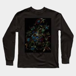 Black Panther Art - Glowing Flowers in the Dark 16 Long Sleeve T-Shirt